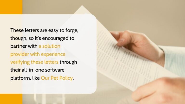 Verifying ESA letter with all-one-solution platform like OurPetPolicy